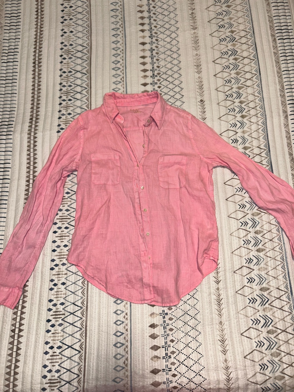 Lilly Pulitzer 100% linen Light Pink Button-Up Women's Shirt size XS